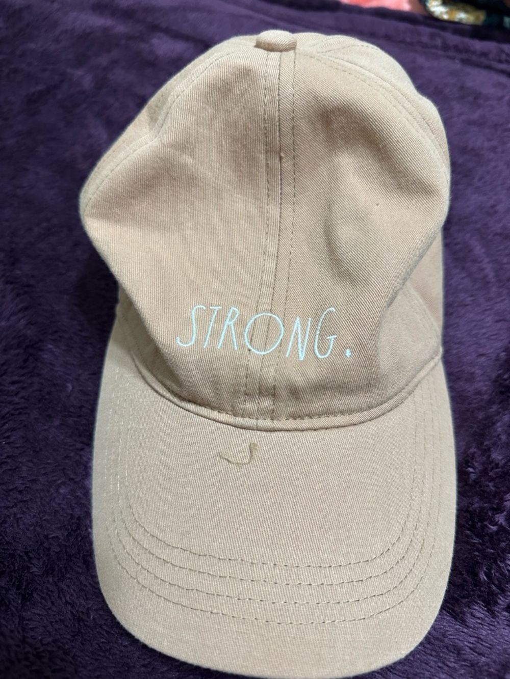 Rae Dunn Beige and Black Baseball Cap